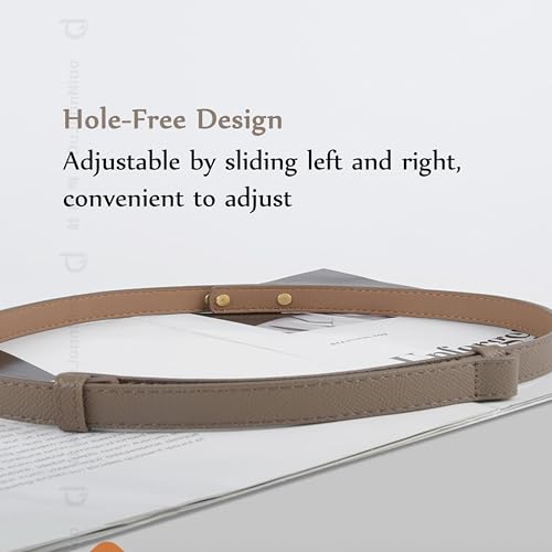 Women's Genuine Leather Skinny Belt Adjustable Statement Waist Belt4