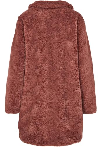 Urban Classics Damen Ladies Oversized Sherpa Coat Mantel, Rosa (Darkrose 01472), Medium (Herstellergröße: M)