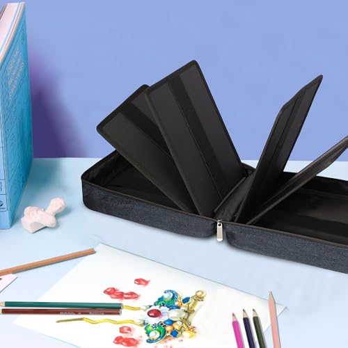 Image of JAKAGO 274 Slots Colored Pencil Case Large Capacity Pen Holder for Artist Painter Zipper Organizer Bag for Marker Highlighter Storage Case for Office Sketch Travel Supplies(Blue)