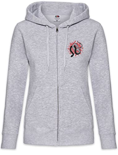 Sweat à capuche zippé femme motif tatouage serpent Urban Backwoods style unique