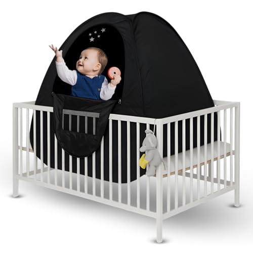 Talzora Baby Sleep Tent – Breathable Blackout Cover for Pack N Play, Mini Cribs & Travel Sleep Pod, Easy pop up Setup for Toddlers and Babies