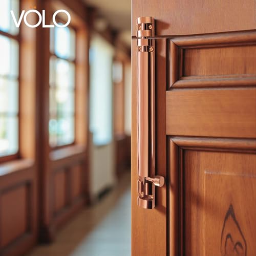 Image of VOLO Aluminium Tower Bolt with Stainless Steel Rod - Heavy Duty Door & Window Latch for Home and Office | Main Door Tower Bolt | Kundi /Chitakini | Pack of 2 Pieces (Rose Gold, 6 Inch)