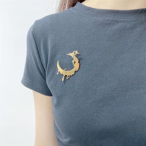 Image of Lava Moon Star Brooches Pins Delicate Minimalist Stars Teardrop Brooch Classic for Women Men Girls Dainty Elegant Lapel Pins Dress Suit Ceremony Clothes Accessories Jewelry Valentine's Day Christmas Birthday Gifts