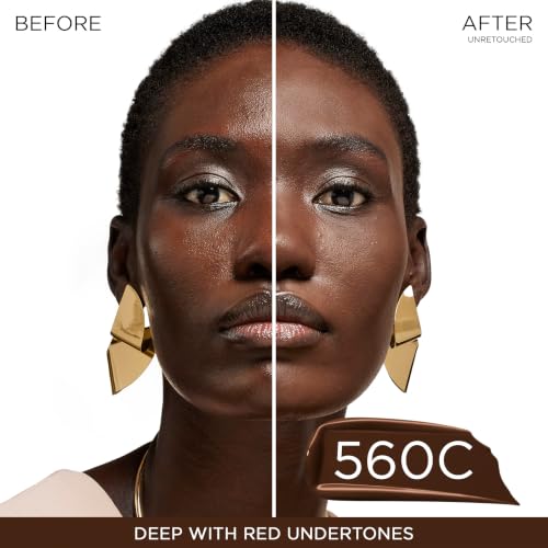 Image of Lancome Teint Idole Ultra Wear Natural Matte Foundation- Longwear, Medium-Full Coverage, Natural Finish, Waterproof & Hydrating - 560C (Deep Skin with Cool /Rich Red Undertones), 1 Fl Oz