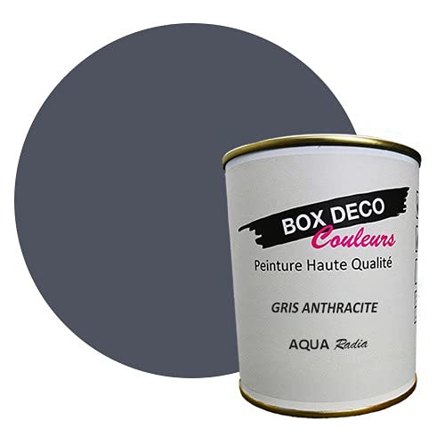 Peinture radiateur à base de laque acrylique aspect velours-satin Aqua Radia - 750 ml / 7.5m², Gris Anthracite