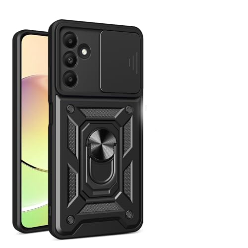 Jiajihua Compatible with Huawei Nova 11 Phone Case,Compatible with Huawei Nova 11 FOA-AL00 Magnetic Bracket [PC+TPU] 2 in 1 Slide Lens Kickstand Black