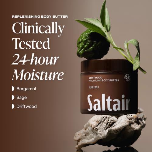 Image of Saltair Multi-Lipid Body Butter | Driftwood Ceramide Cream | 10 oz | Creamy texture with conditioning ingredients for lasting hydration and a soft comfortable finish