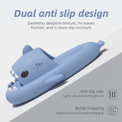rosyclo Shark Cloud Slippers, Shark Cute Slides for Women Man,Summer Slipper Sandals for Boys Girls Spa Platform Shoes Non-Slip Beach Open Toe Beach Sandals Shower Couple Shoes3