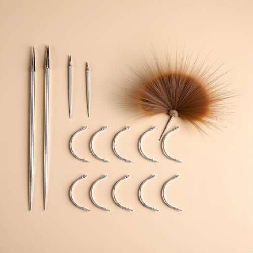 20 Pieces Sliver Veterinary Suture Needles for Animal Surgical Needle and Fur Sew Tool Sewing Notions, Fur Sewing Tool Set