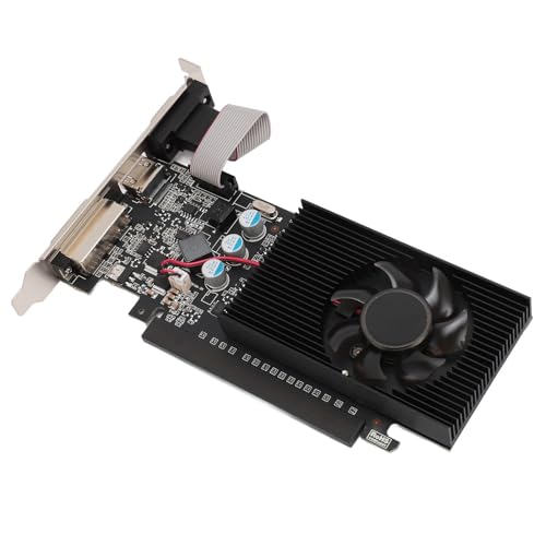 VBESTLIFE Tarjeta Gráfica GT705 de 1 GB, GPU DDR3 de 64 bits, Tarjeta de Video para Juegos PCIE 2.0 16X de 810/1000 MHz, Tarjeta Gráfica para Computadora de Escritorio Compatible con