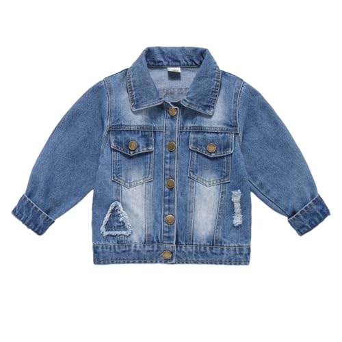 Toddler Kid Boys' Denim Jacket Long Sleeve Button Down Jeans Jacket Autumn Spring Casual Outerwear Cowboy Clothing