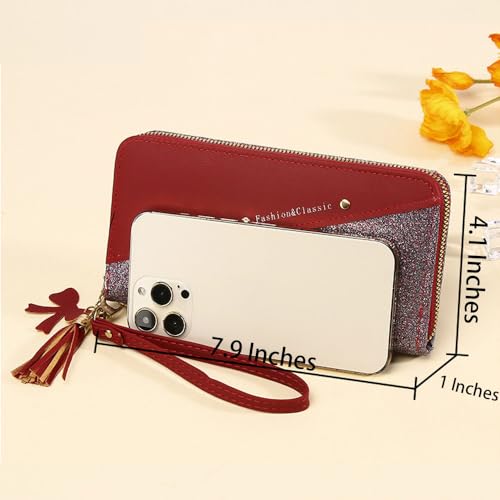 Wallet for Women Clutch Single Zip Around Credit Card Holder Leather Women's Wallet Large Capacity4