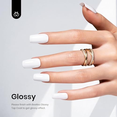 Image of Beetles White Gel Polish Set - 2Pcs 15ml White Color Gel Polish Soak Off UV Light Cure for French Nail Manicure Salon DIY Gifts for Women