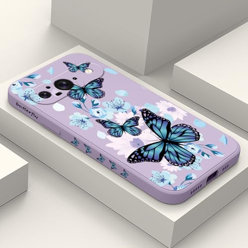 Coque Google Pixel 9 anti-traces en silicone liquide fin papillon LEECG