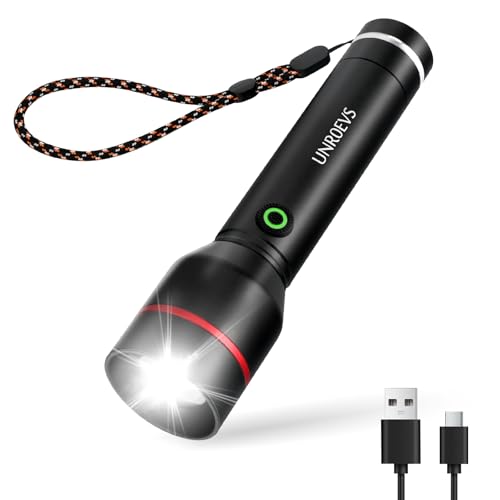 S20 Rechargeable Flashlights 1200 Lumens, Small Flashlights Powerful,5 Modes Led Flashlight Adjustable,Tactical Flash Light for Camping,Walking Dog,Emaergency.