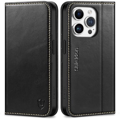 Étui iPhone 15 Pro anti-choc avec fonction support clapet portefeuille