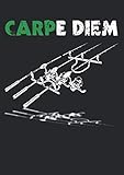  Notizbuch A4 liniert mit Softcover Design: Carpe Diem Karpfen Angeln Karpfenangler Geschenk Spruch: 120 linierte DIN A4 Seiten