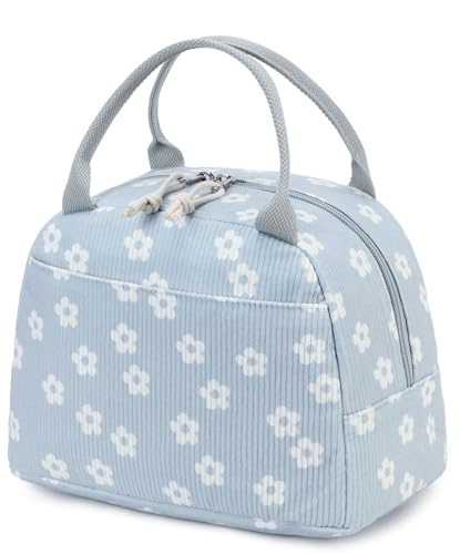 Bluboon Lunch Bag for Women Men Cute Corduroy Lunch Tote Bags Reusable Insulated Lunch Box Large Capacity Reusable Insulated Cooler for Work Picnic or Travel