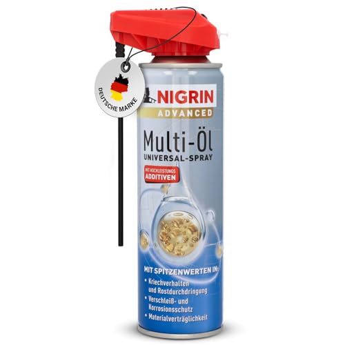 NIGRIN Advanced Multi-Öl Multifunktionsöl herausragende Schmierwirkung und Kriecheigenschaft Verschleiß- und Korrosionsschutz reinigt Kunststoff und Metall 250 ml