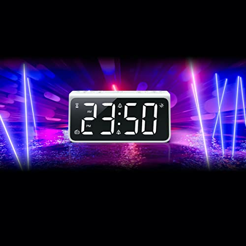 Digital Alarm Clock With Usb Charger,Radio Alarm Clocks For Bedrooms With Led Large Display,Natural Light Alarm Clock For Kids , With Natural Sound For Teens, Seniors #TOP4