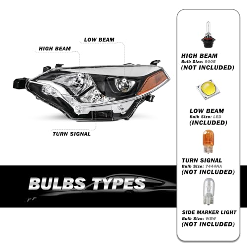 Image of SOCKIR Projector LED Headlight Assembly Fit for 2014-2016 Toyota Corolla OE
