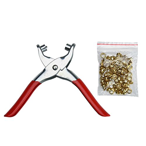 Preisvergleich Produktbild Lochzangen Lochstanzer Lochmacher / Lederhandwerk für Stanzer schwere Ausführung, inkl, 100 Metallösen