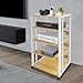 ZLWBHBS 5-Tier AV Media Rack - Adjustable Stereo Component Shelf for HiFi Systems & Record Players, Open Storage Sound Tower with Directional Rollers - Industrial Design for Living Room & Media Room