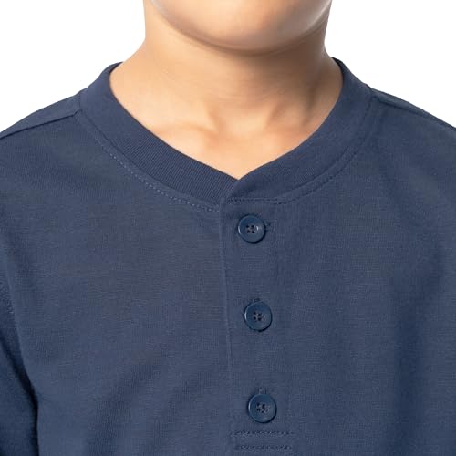 Fruit of the Loom Boys' Long Sleeve Jersey Henley Top and Fleece Pant Sleep Pajama Set3