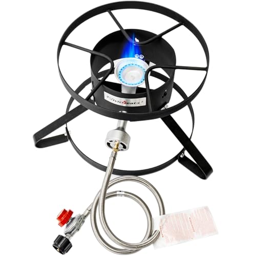 Vivicreate High Pressure Propane Gas Outdoor Burner Stove Cooker Burner Turkey Fryer 35000 BTU power with Regulator and Hose parrilla de gas estufas de gas para cocinar afuera