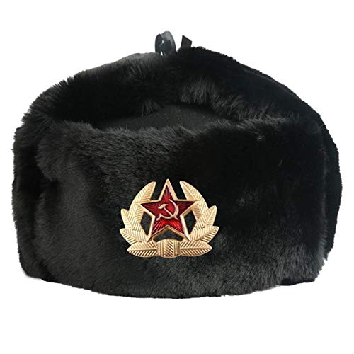 Chapka homme badge soviétique ushanka d'hiver doublée