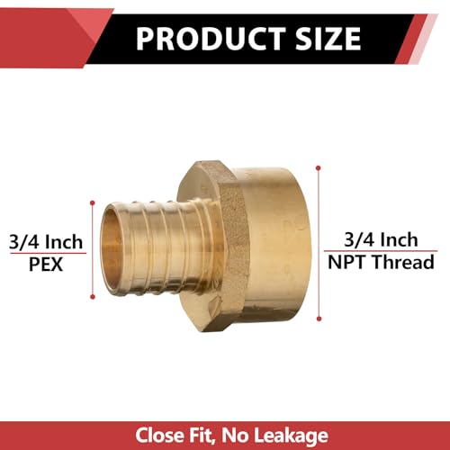 EFIELD Pex 3/4 cala x 3/4 cala NPT męski/żeński (2 sztuki/każdy) adapter mosiężna złączka zaciskowa (4 sztuki)