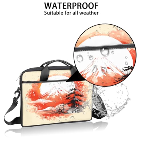 Maletín para laptop japonés con diseño Fuji Sunset 15 pulgadas miniatura 3