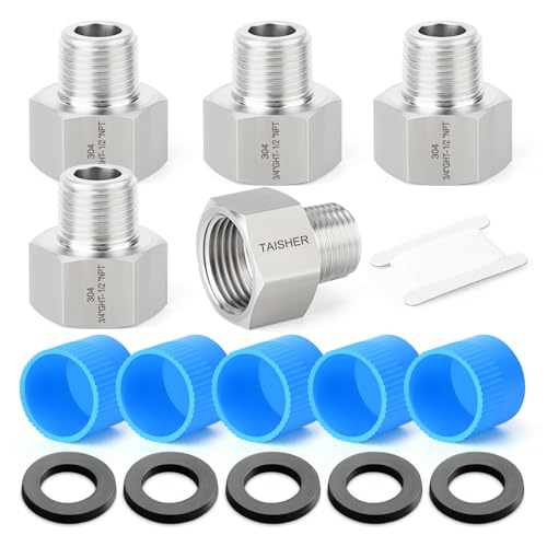 5 Raccords Mâles 1/2" BSP En Inox 304 - Filetage Extérieur Carré, Pour Tuyauterie Eau/air/gaz