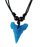 exoticdream Glow in The Dark Shark Tooth Necklace Hawaiian Style Beach Boy Men Adjustable