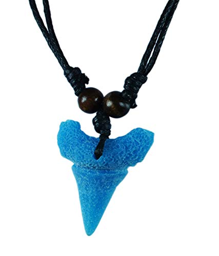 exoticdream Glow in The Dark Shark Tooth Necklace Hawaiian Style Beach Boy Men Adjustable