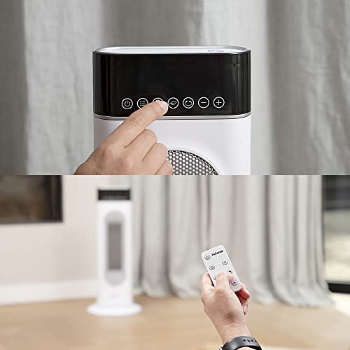 Tristar KA-5098 Calefactor de torre (cerámico), temporizador 24 h, Oscilación, con pantalla, mando, termostato ajustable, 3 posiciones (2 de calor y 1 de aire frío) y antivuelco, 2000 W - imagen 2