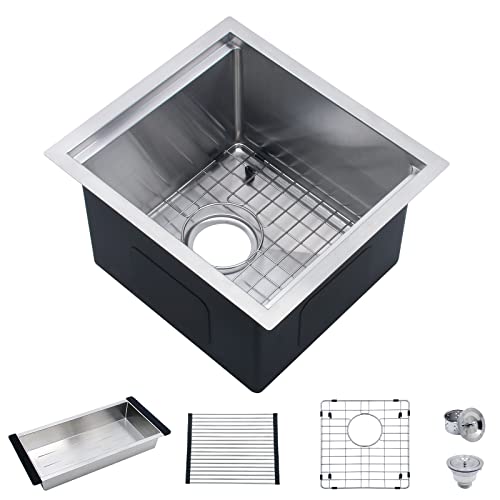 Davivy 15 X 17 X 10 Inch Stainless Steel Undermount Bar Sink,Small Kitchen Sink,Workstation Rv Kitchen Sink,Handmade Single Bowl Small Sink For Rv #TOP29