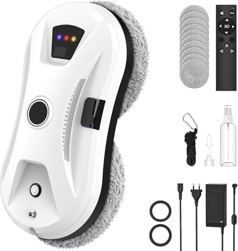 Robot Clean Osmo Vitre, Nettoyeur de Vitres Automatique Avec Forte Puissance d'aspiration et jet d'eau, Télécommande, 3 Modes de Nettoyage, Navigation...