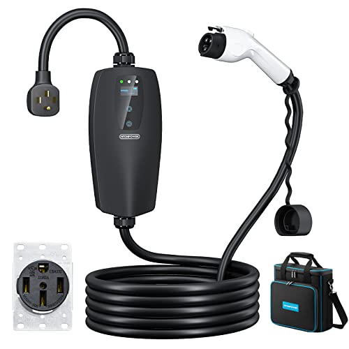 NTONPOWER Tesla Charger 24 Miles Per Hour with Level 1&2 EV Charge 32.8Ft 32A/24A16A/10A Optional,UL Listed Electric Car Charger Use J1772 Plug for Most US Models Such As Tesla, Chevrolet,BMW
