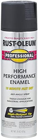 Rust-Oleum 7578838 Professional High Performance Enamel Spray Paint, 15 Oz, Flat Black