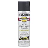 Rust-Oleum 7578838 Professional High Performance Enamel Spray Paint, 15 oz, Flat Black