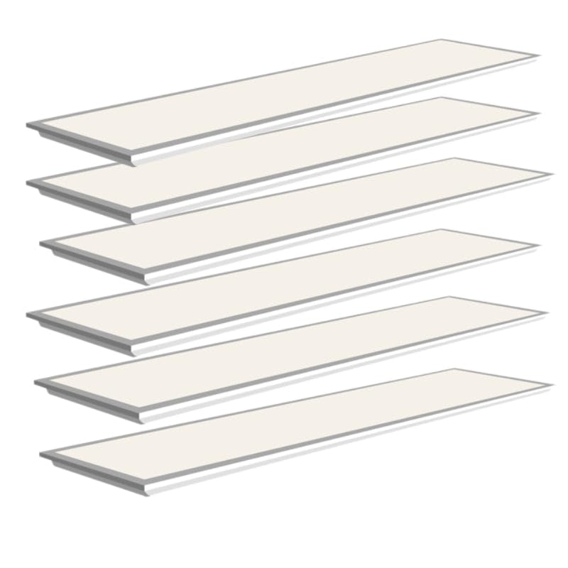Pack de 6 - Panneau LED 120x30 40W 120lm/W Flicker Free Contour Blanc - Blanc Neutre 4000K - 5500K - SILAMP