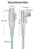 Fasgear Kabel USB C na USB C 100 W – 1 opakowanie 1,8 m USB 2.0 typu C do typu C PD 5A szybkie ładowanie kąt prosty kompatybilny z Mac-Book Pro 2021, Google Pixelbook, Sam-sung Galaxy S22/Note 20 (niebieski)