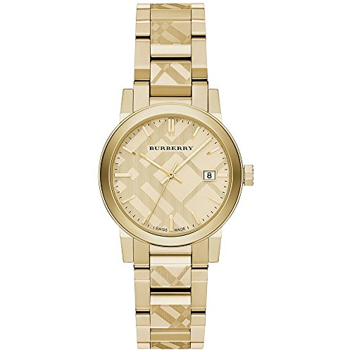 Ladies Burberry The City Engraved Check Watch BU9145