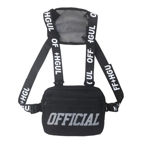 Maizoon Mochila Pectoral para Hombre con Chaleco de Running Versátil Mochila Elegante y Funcional Ideal para Senderismo Aventuras al aire Libre Correr Negro