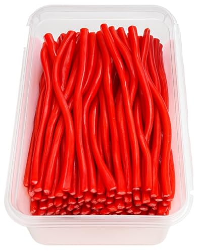 BG Sweeto Quality Pick & Mix Sweets Re-Sealable 1kg Gifting Tub - Strawberry Flavour Red Cables Liquorice Pencils 1kg
