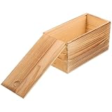 SUPVOX Caja de Madera Vintage Tapa Deslizante Organizador Pequeño para Joyas Multifuncional Diseño Compacto 20X10X10 CM para Almacenamiento de Pendientes y Collares