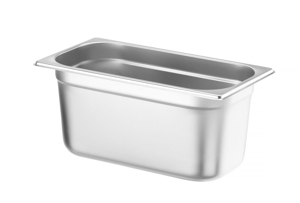 HENDI Contenitore Gastronorm GN 1/3, Budget Line, resistenza termica -40 °C a 250 °C, per forno e bagnomaria, 5,7L, 325x176x(H) 150mm, acciaio inox