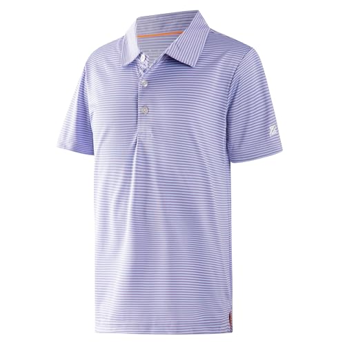 Image of Boys Polo Shirts Short Sleeve Striped Performance Moisture Wicking Dry Fit Golf Shirts for Boys Youth Kids