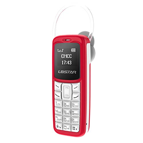 1801tech Edition Worlds Smallest Mini Mobile Phone Bluetooth Dialer Supports Dual SIM Card Supports GSM 2G/3G/4G Sim BM30 (Red)